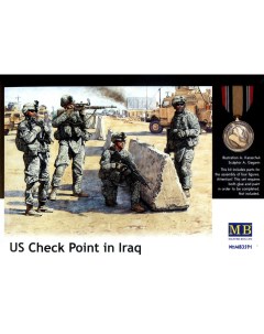 Сборная модель 1 35 Американский контрольный пункт в Ираке 3591 Masterbox