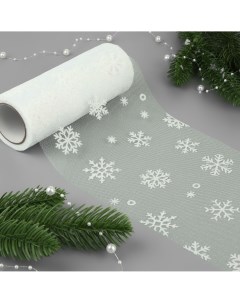 Фатин со снежинками 15 см 11 1 г кв м 9 1 0 5 м цвет белый 1 Nobrand