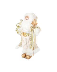 Дед Мороз в длинной золотой шубке с подарками и посохом 60 см Maxitoys