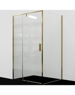 Душевой уголок Aisch 100x80 55P17 профиль Матовое золото стекло прозрачное Wasserkraft