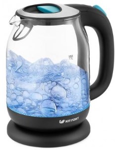 Чайник электрический КТ 654 1 2200 Вт голубой 1 7 л пластик стекло Kitfort