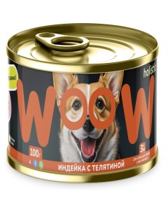 Корм для собак индейка с телятиной банка 100г Woow