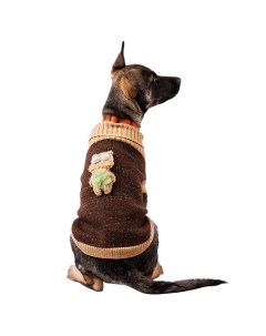 Свитер для собак с аппликацией 40см XL коричневый унисекс Petmax