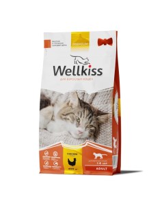 Adult Сухой корм для взрослых кошек с курицей 400 гр Wellkiss