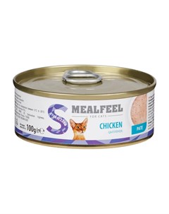 Sterilized Влажный корм консервы для стерилизованных кошек паштет из курицы 100 гр Mealfeel
