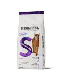 Functional Nutrition Sterilized Корм для стерилизованных кошек старше 1 года с лососем 1 5 кг Mealfeel