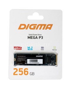 SSD накопитель Mega P3 DGSM3256GP33T 256ГБ M 2 2280 PCI E 3 0 x4 NVMe M 2 rtl Digma