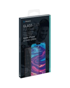 Защитное стекло для Apple iPhone 12 mini 2 5D Full Glue с черной рамкой Deppa