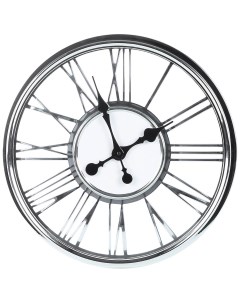 Часы настенные 44 см металл круглые серебристые Fantastic Kuchenland