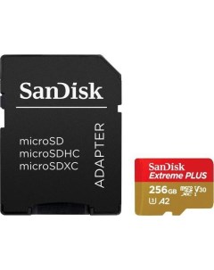 Карта памяти microSDXC 256GB SDSQXBZ 256G GN6MA Extreme Plus SD Adapter Rescue Pro Deluxe Sandisk