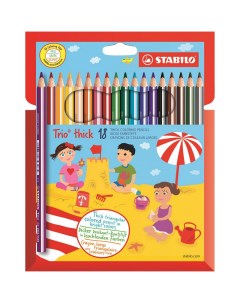 Набор карандашей цветных Trio утолщенные 18 цв в картоне Stabilo