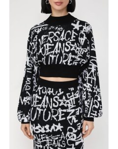 Укороченный свитер с текстовым принтом Versace jeans couture