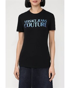 Хлопковая футболка с логотипом Versace jeans couture