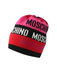 Шерстяная шапка бини с логотипом бренда Moschino