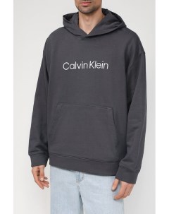 Хлопковое худи с логотипом бренда Calvin klein