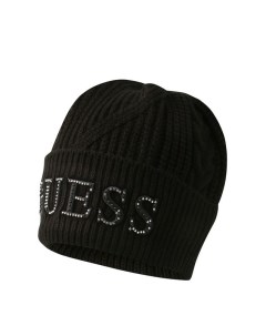 Вязаная шапка с логотипом бренда Guess