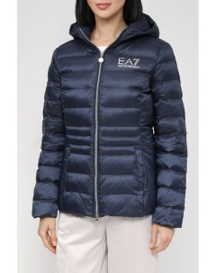 Утепленная куртка с капюшоном и логотипом бренда Ea7