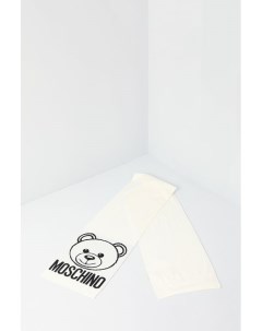Шарф с логотипом бренда из смесовой шерсти Moschino