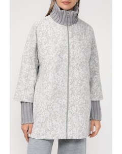 Пальто на молнии с трикотажными манжетами и воротником Esprit collection