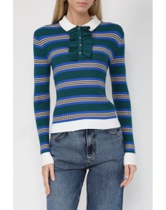 Пуловер в полоску с отложным воротником Fracomina
