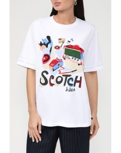 Хлопковая футболка с принтом Scotch&soda