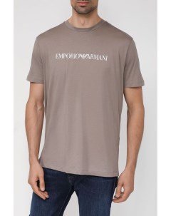 Хлопковая футболка с логотипом бренда Emporio armani