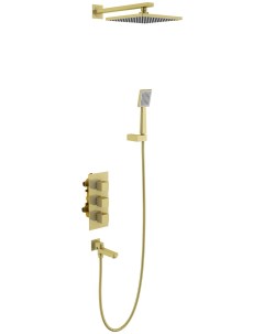 Душевая система встроенная с термостатом Tetra thermo SX 0199 17SM золото матовое Timo