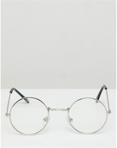 Круглые очки в серебристой оправе с прозрачными стеклами inspired Reclaimed vintage