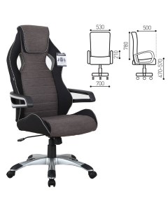 Кресло игровое Techno GM 002 черный серый белый 531815 Brabix