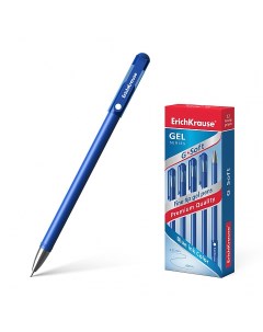 Ручка гелевая G Soft синий пластик колпачок 39206 Erich krause