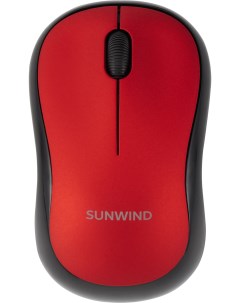 Мышь беспроводная SW M200 1600dpi оптическая светодиодная USB Радиоканал красный черный 1611650 Sunwind