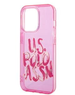 Чехол U S Polo для iPhone 14 Pro Graffiti logo Hard Pink U.s. polo assn.