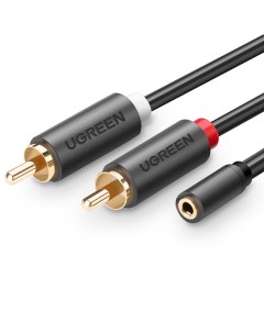 Кабель AV102 3 5mm m 2RCA m 2м серый Ugreen