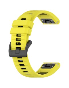 Двухцветный ремешок для Fenix 7X 7X Pro 7S Pro 26 мм черно желтый Garmin