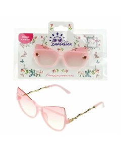 Очки солнцезащитные для девочки кошачий глаз НеоКошки розовые Lukky fashion