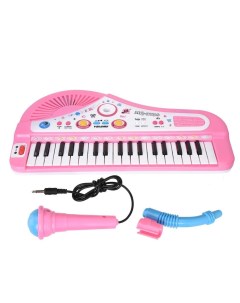 Детский синтезатор 36 клавиш розовый Тусик