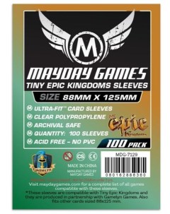 Протекторы для настольных игр Mayday Tiny Epic Kingdoms 88x125 100 штук Mayday games