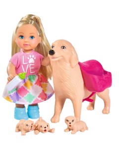 Кукла Evi с собачкой и щенками 5733072 12 см Simba