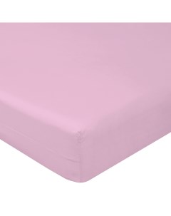 Простыня на резинке 160x200x20 см сатин розовый Текстильный городок