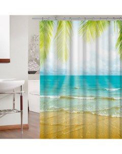 Шторка для ванной комнаты 180x200 из водонепроницаемой ткани Пляж Melodia della vita
