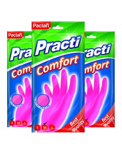 Перчатки хозяйственные Comfort розовые 1 пара в ассортименте Paclan