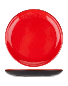 Тарелка Кармин без полей 150х150мм керамика красный черный Дымов