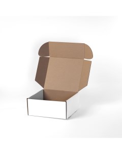 Картонная коробка шкатулка самосборная 330х330х110 мм белая 10 шт Nobrand