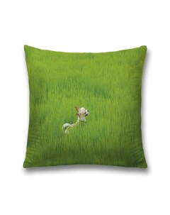 Наволочка декоративная Собачка в траве на молнии 45x45 см Joyarty