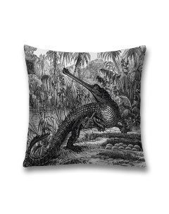 Наволочка декоративная Древний крокодил на молнии 45x45 см Joyarty
