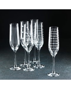 Набор бокалов для шампанского Виола Elements 190 мл 6 шт Crystal bohemia