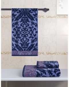 Полотенце велюровое Goa blue violet орнамент синий Guten morgen