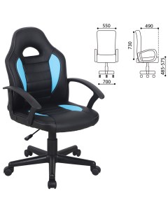 Кресло компьютерное BRABIX Spark GM 201 экокожа черное голубое 532505 Nobrand