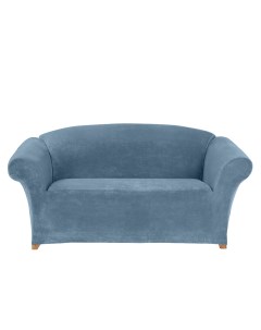 Чехол на трехместный диван Бруклин серо голубой Виктория хоум декор