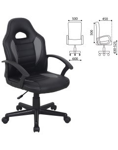 Кресло компьютерное BRABIX Spark GM 201 экокожа черное серое 532504 Nobrand